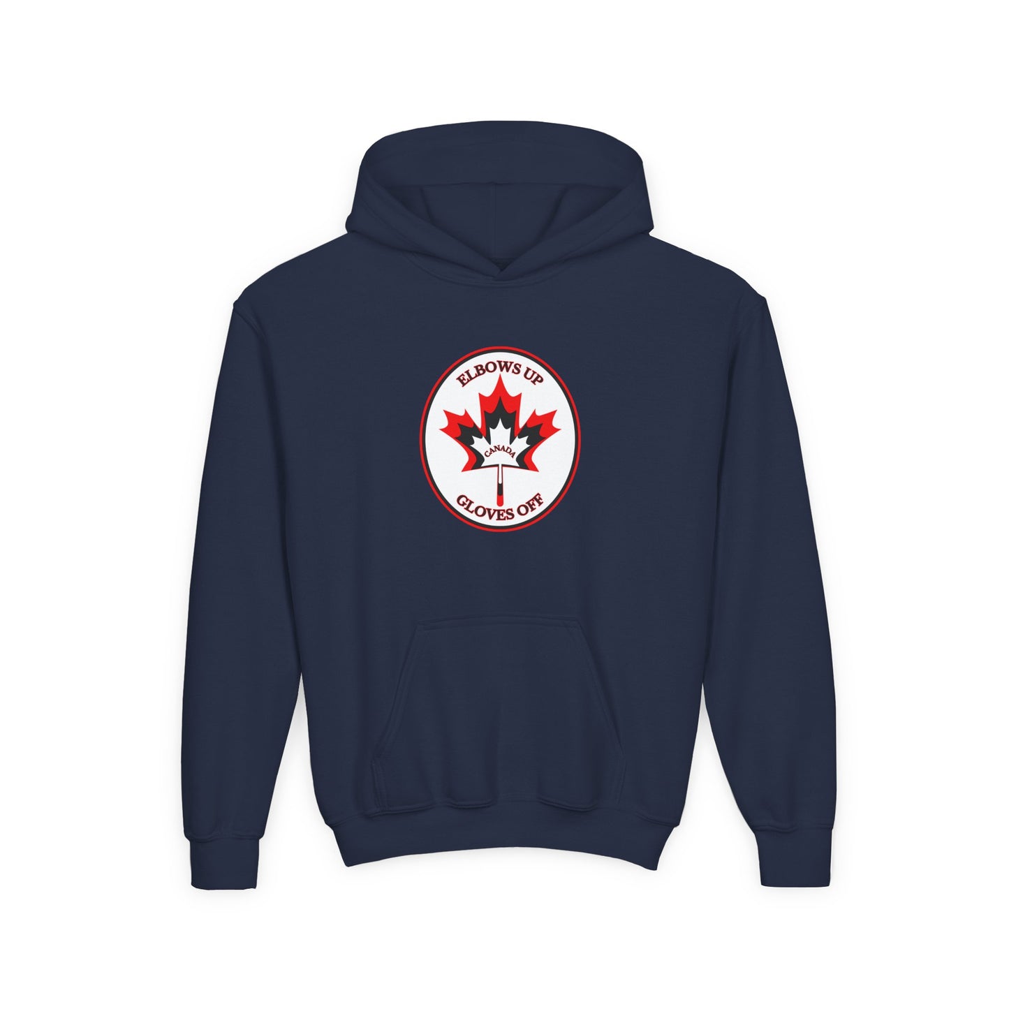 Kids Cotton Blend Hoodie - 'Elbows Up, Gloves Off' - English