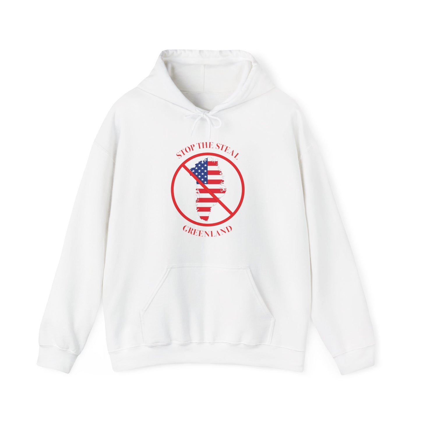Adult Unisex Midweight Fleece Hoodie - 'Stop the Steal - Greenland' - English