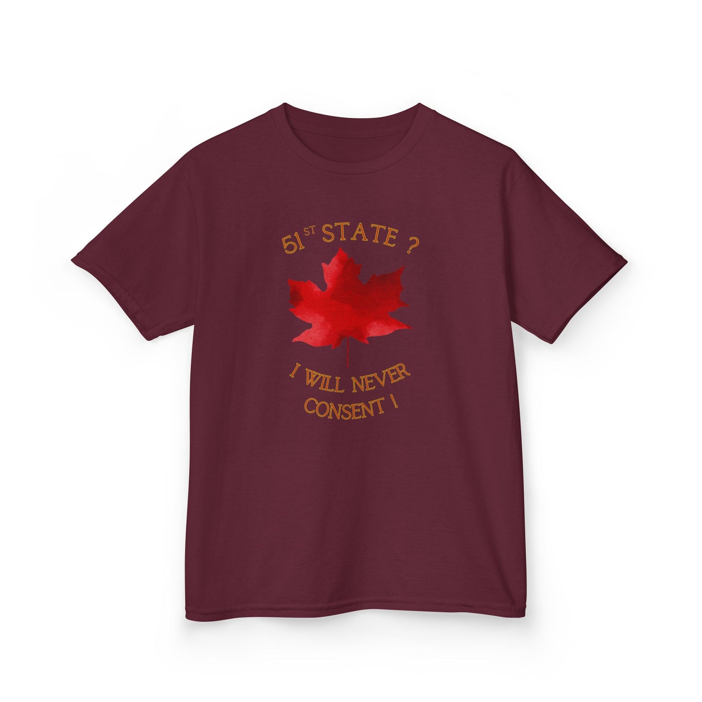 Kids Cotton T-Shirt - '51st State - I Will Never Consent'
