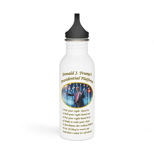 Water Bottle Eco-Friendly Stainless Steel - 'DJT Presidential Platform - Wokey Folky'