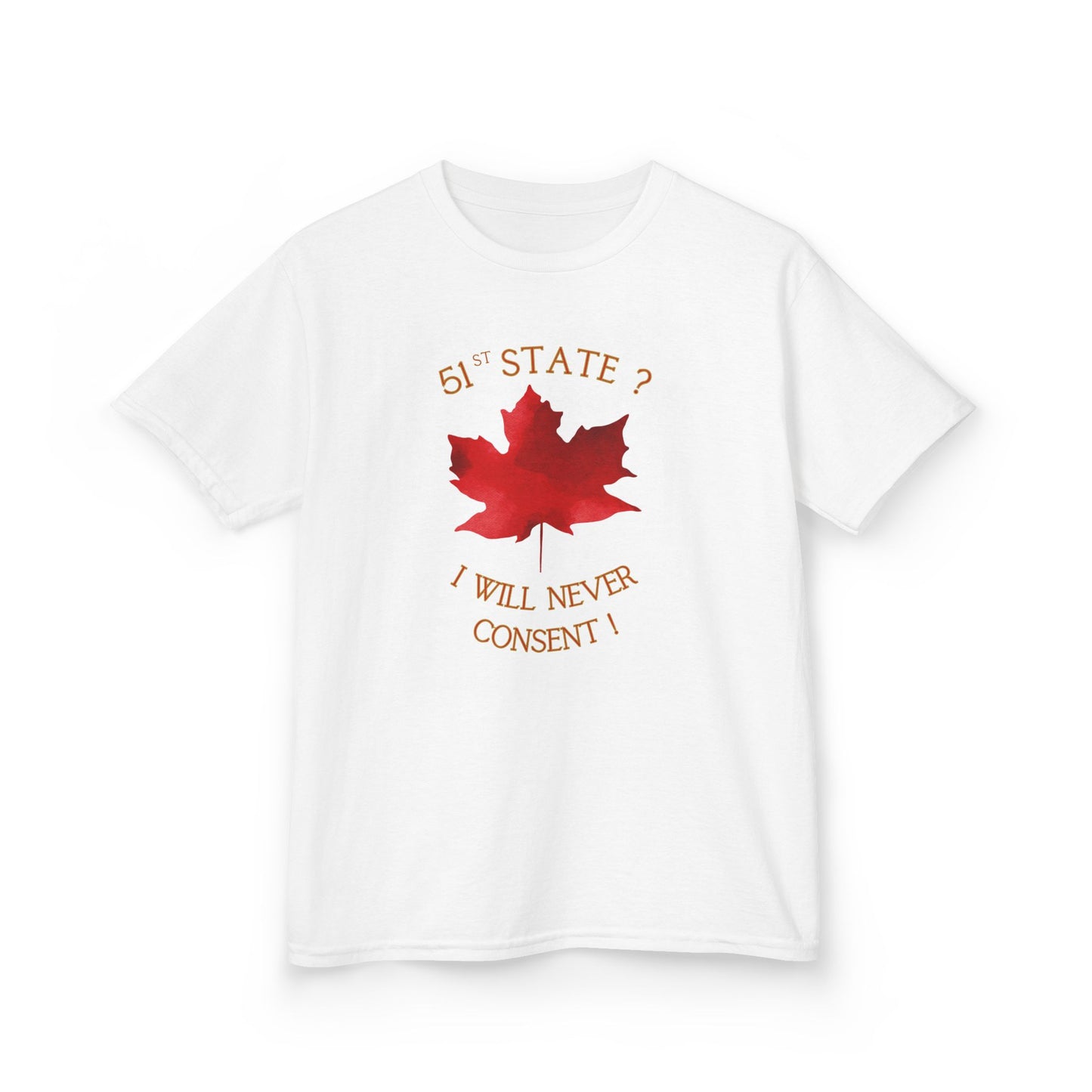 Kids Cotton T-Shirt - '51st State - I Will Never Consent'