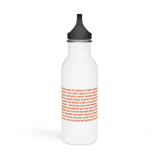 Water Bottle Eco-Friendly Stainless Steel - 'DJT Shit Creek Paddles - MAGA Edition'