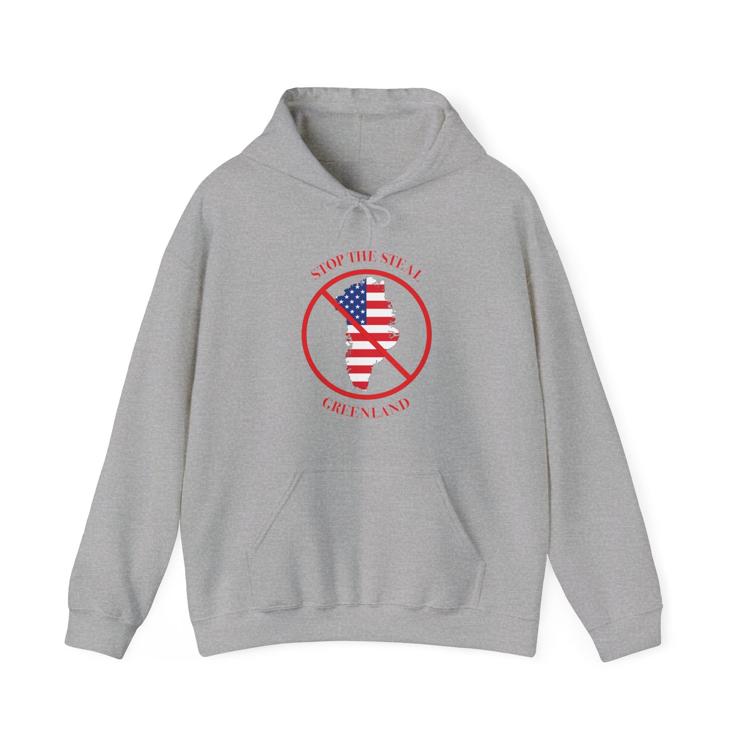 Adult Unisex Midweight Fleece Hoodie - 'Stop the Steal - Greenland' - English
