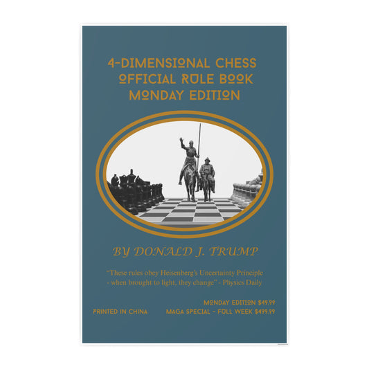 Poster - Wall Art - '4-Dimensional Chess Rule Book'
