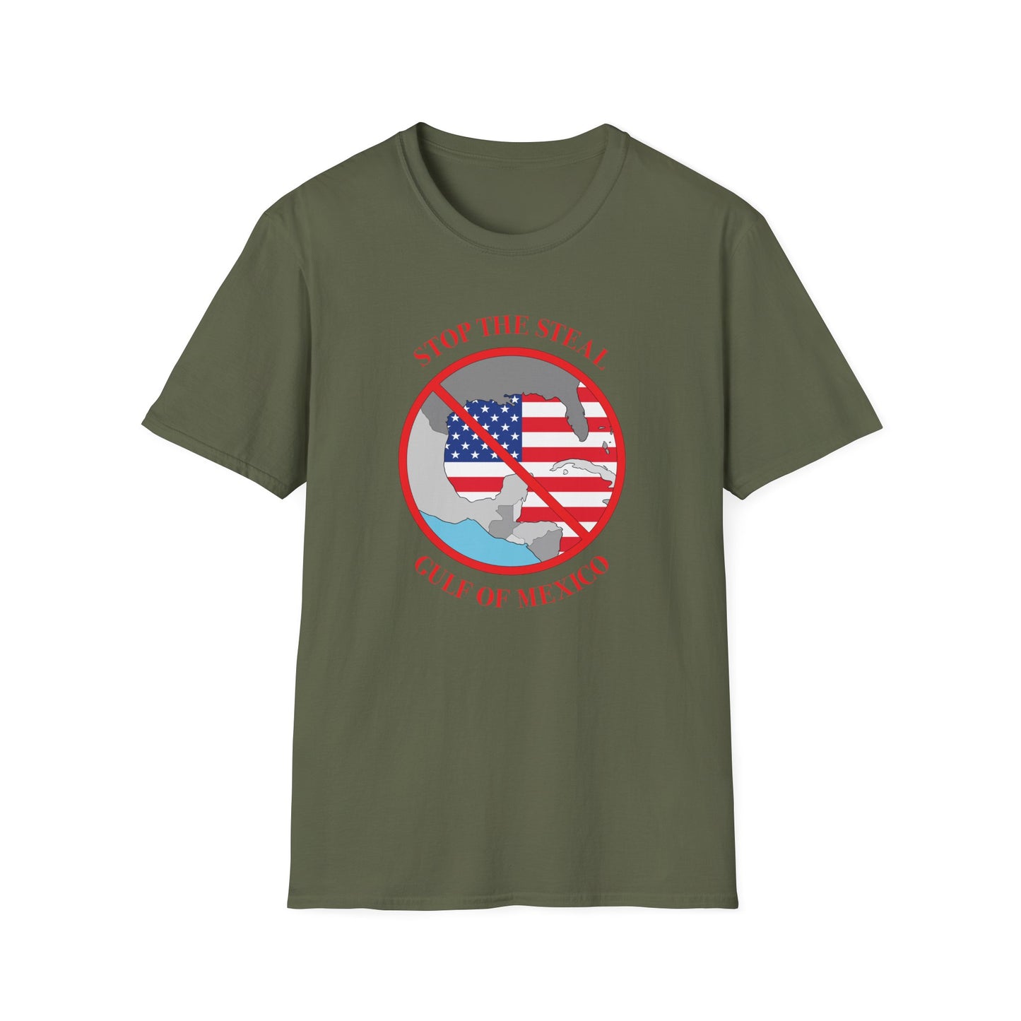 Adult Unisex Ultra Cotton Tee - 'Stop the Steal Gulf of Mexico' - English