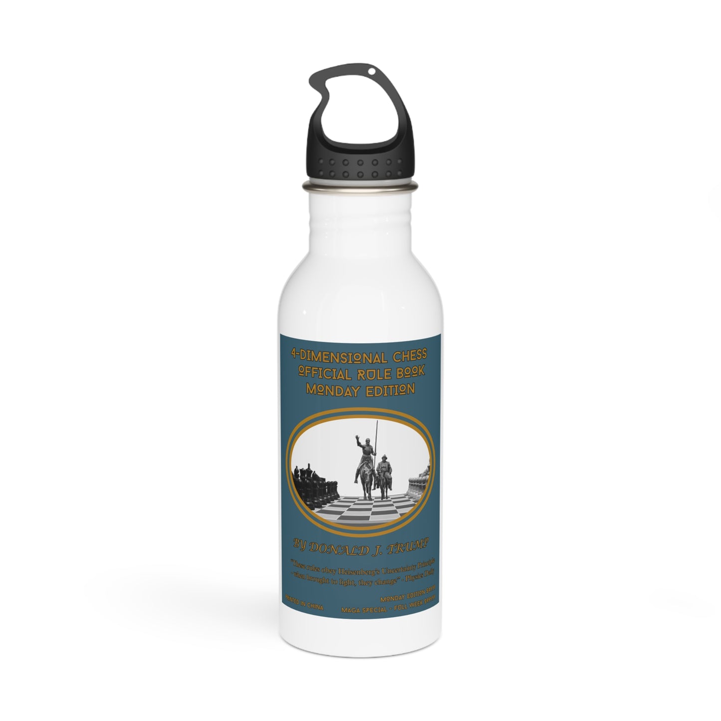 Water Bottle Eco-Friendly Stainless Steel - 'DJT 4-Dimensional Chess Rule Book'