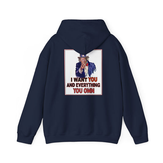 Adult Unisex Midweight Fleece Hoodie - 'Uncle SCAM Wants You'