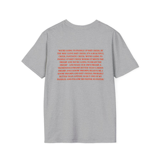 Adult Unisex Ultra Cotton Tee - 'DJT Shit Creek Paddles - MAGA Edition'