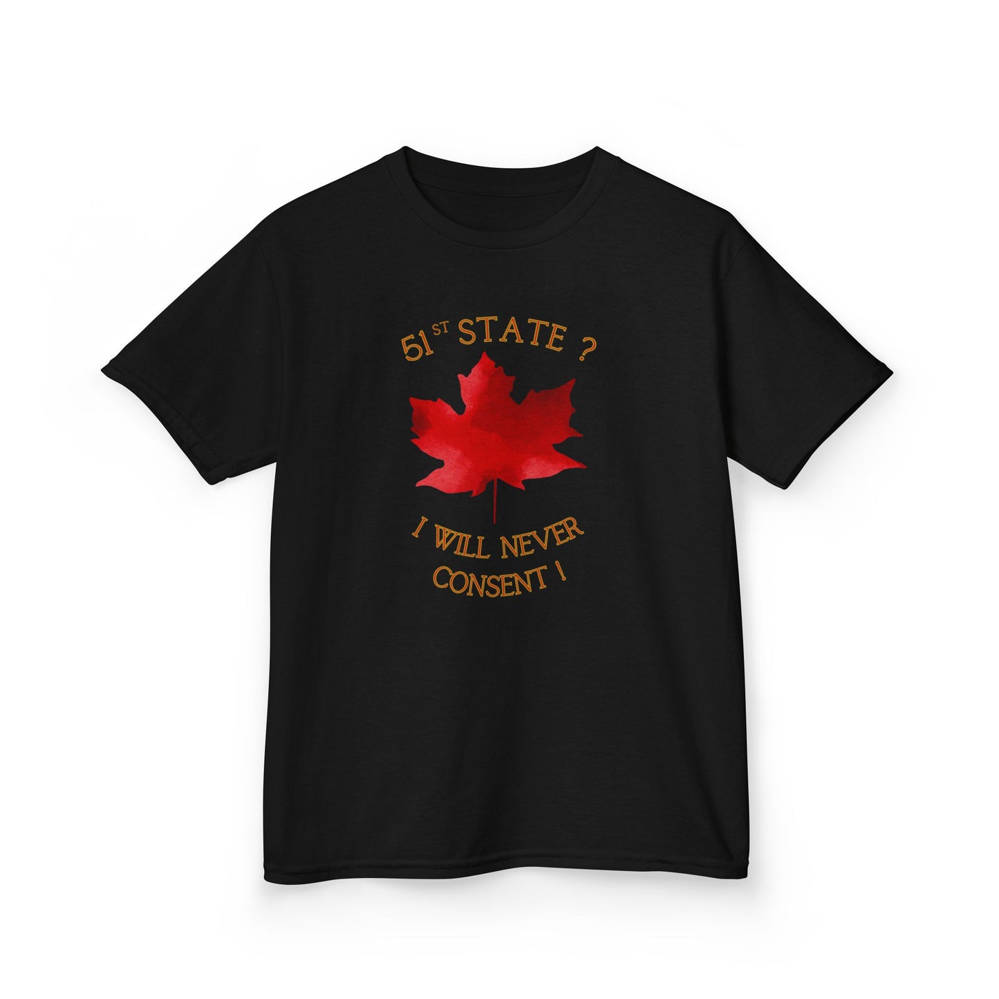 Kids Cotton T-Shirt - '51st State - I Will Never Consent'