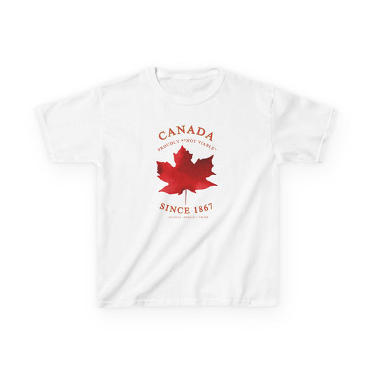 Kids Cotton T-Shirt - 'Canada Proudly Not Viable' c/w Trump Record