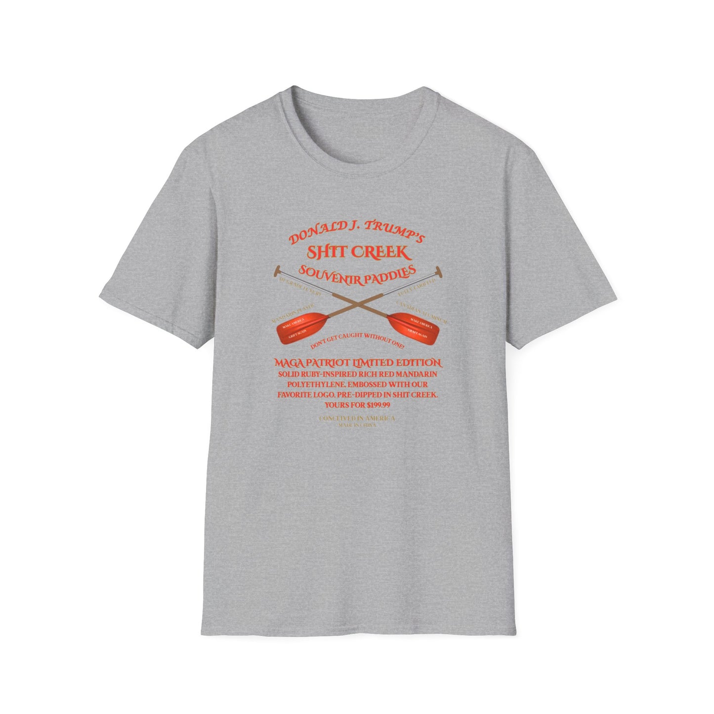 Adult Unisex Ultra Cotton Tee - 'DJT Shit Creek Paddles - MAGA Edition'