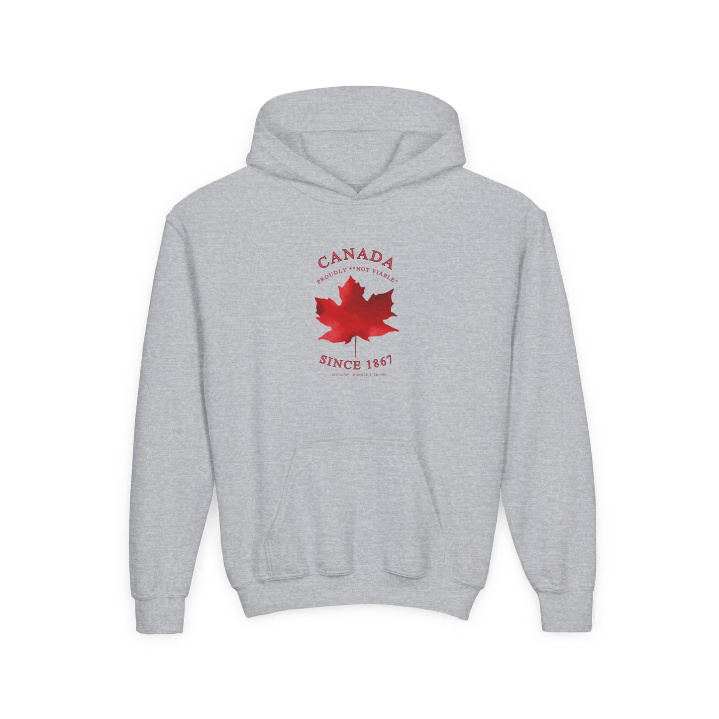 Kids Cotton Blend Hoodie - 'Canada Proudly Not Viable' - English