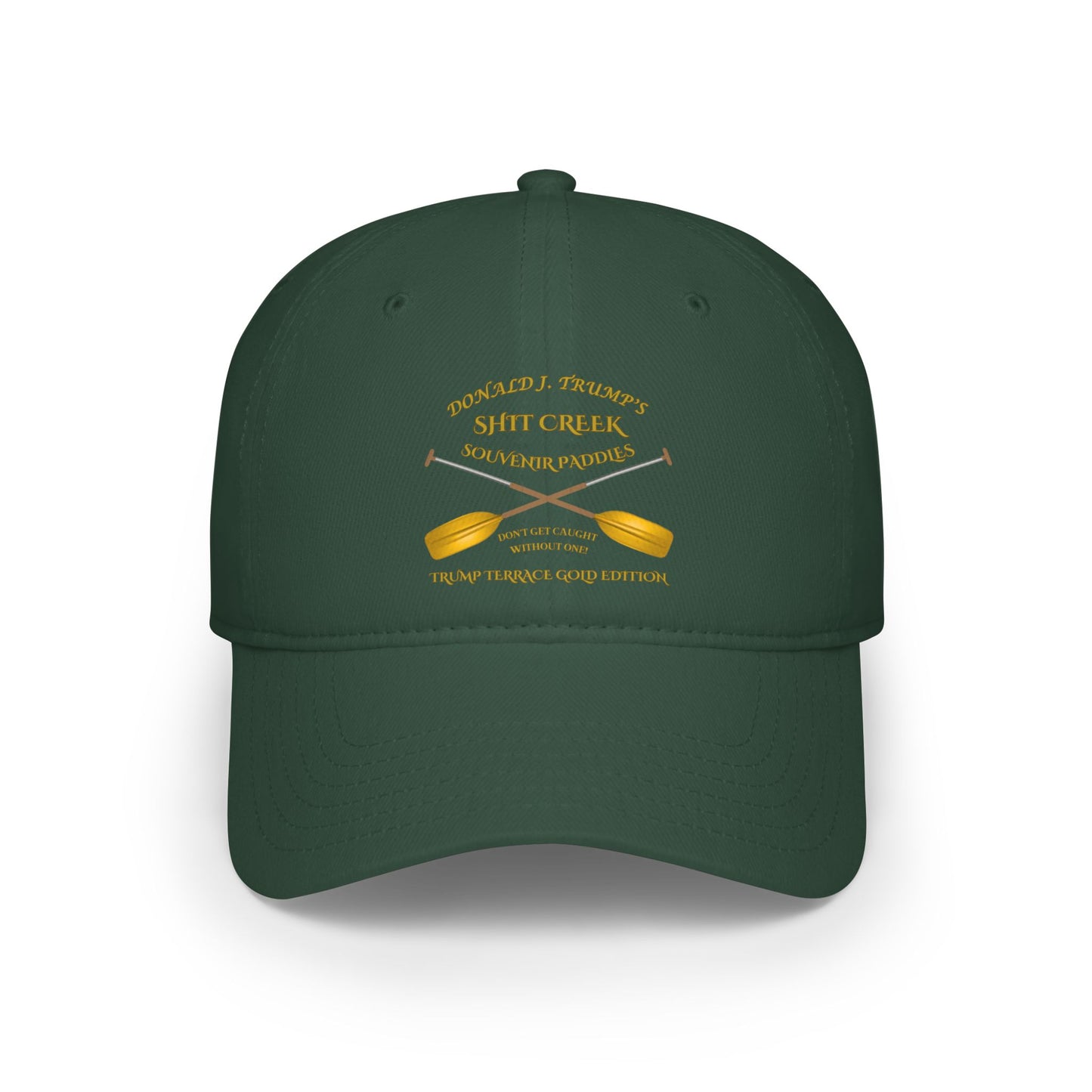 Low Profile Baseball Cap - 'DJT Shit Creek Paddles - Gold Edition'