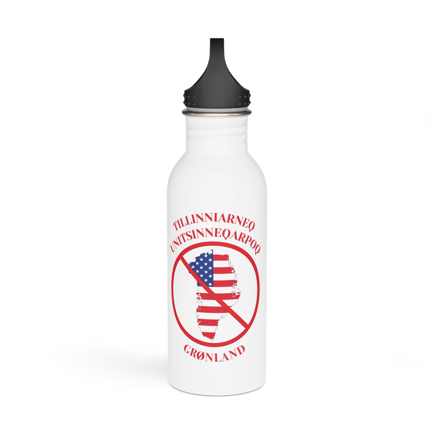 Water Bottle Eco-Friendly Stainless Steel - 'Stop The Steal - Greenland' - Bilingual