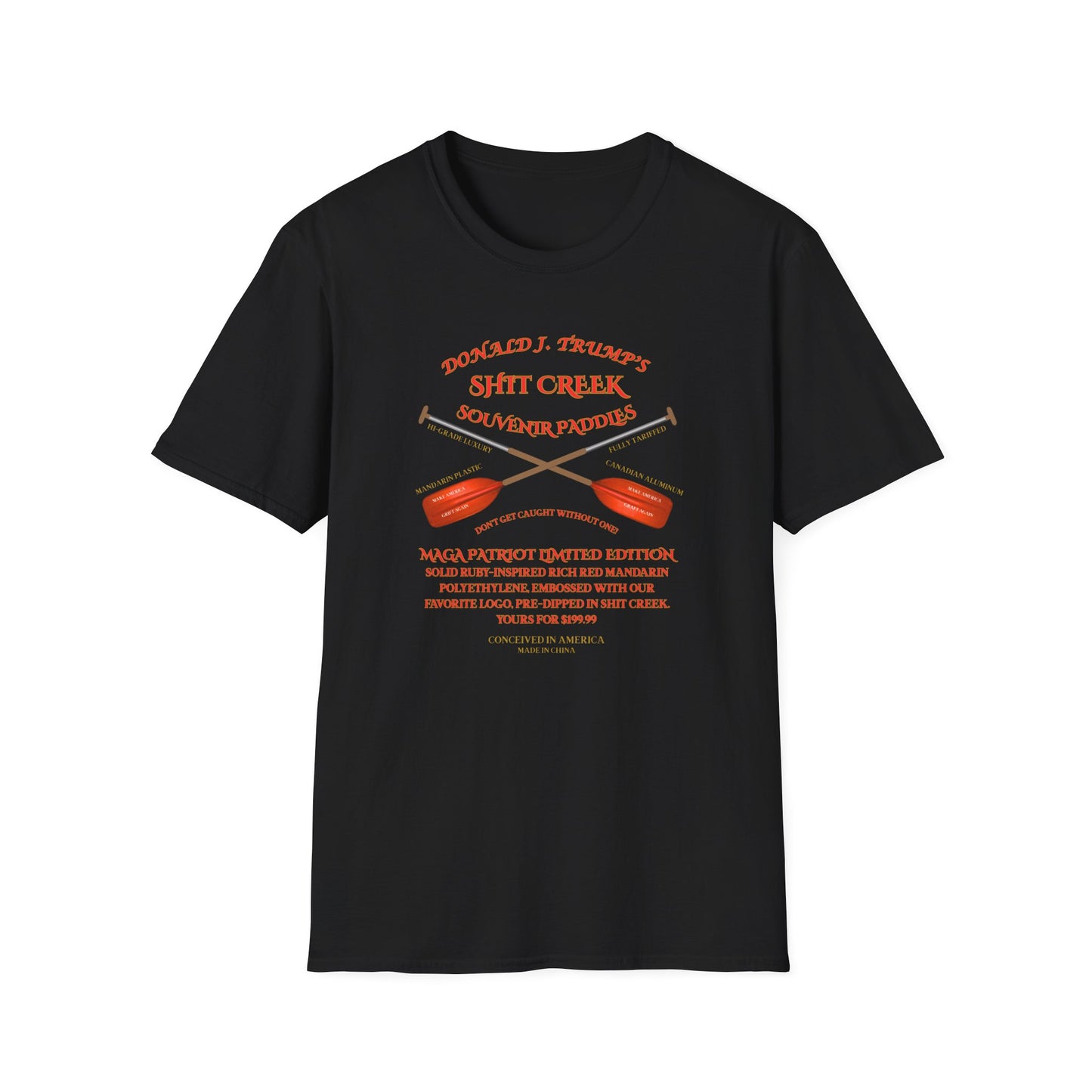 Adult Unisex Ultra Cotton Tee - 'DJT Shit Creek Paddles - MAGA Edition'