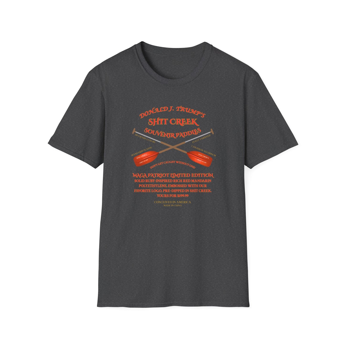 Adult Unisex Ultra Cotton Tee - 'DJT Shit Creek Paddles - MAGA Edition'