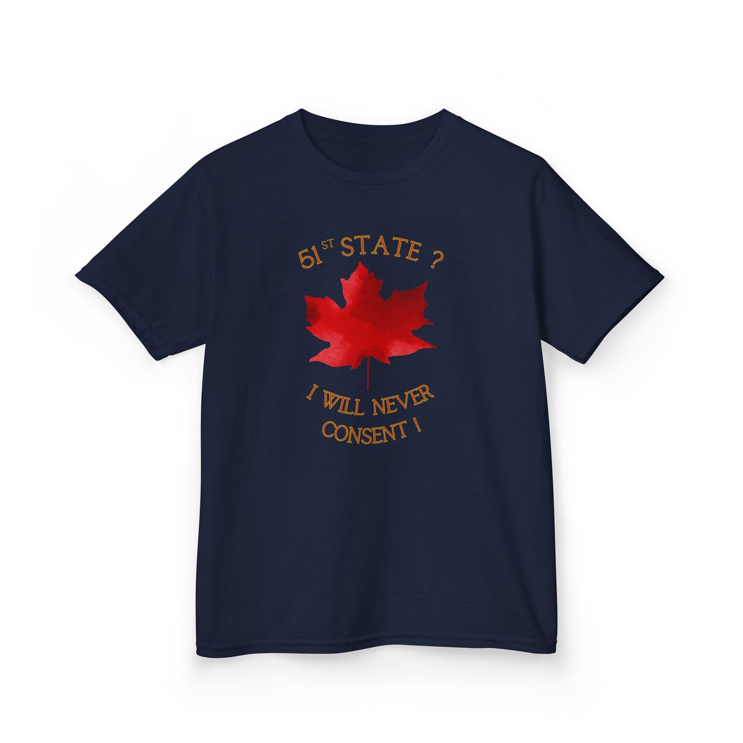 Kids Cotton T-Shirt - '51st State - I Will Never Consent'