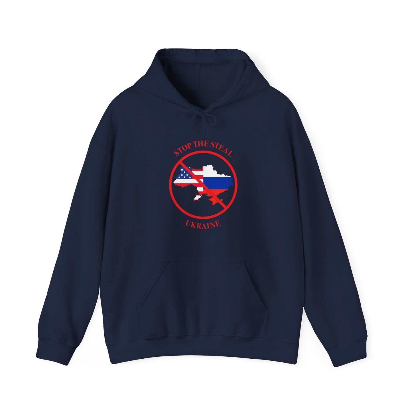 Adult Unisex Midweight Fleece Hoodie - 'Stop the Steal - Ukraine' - English