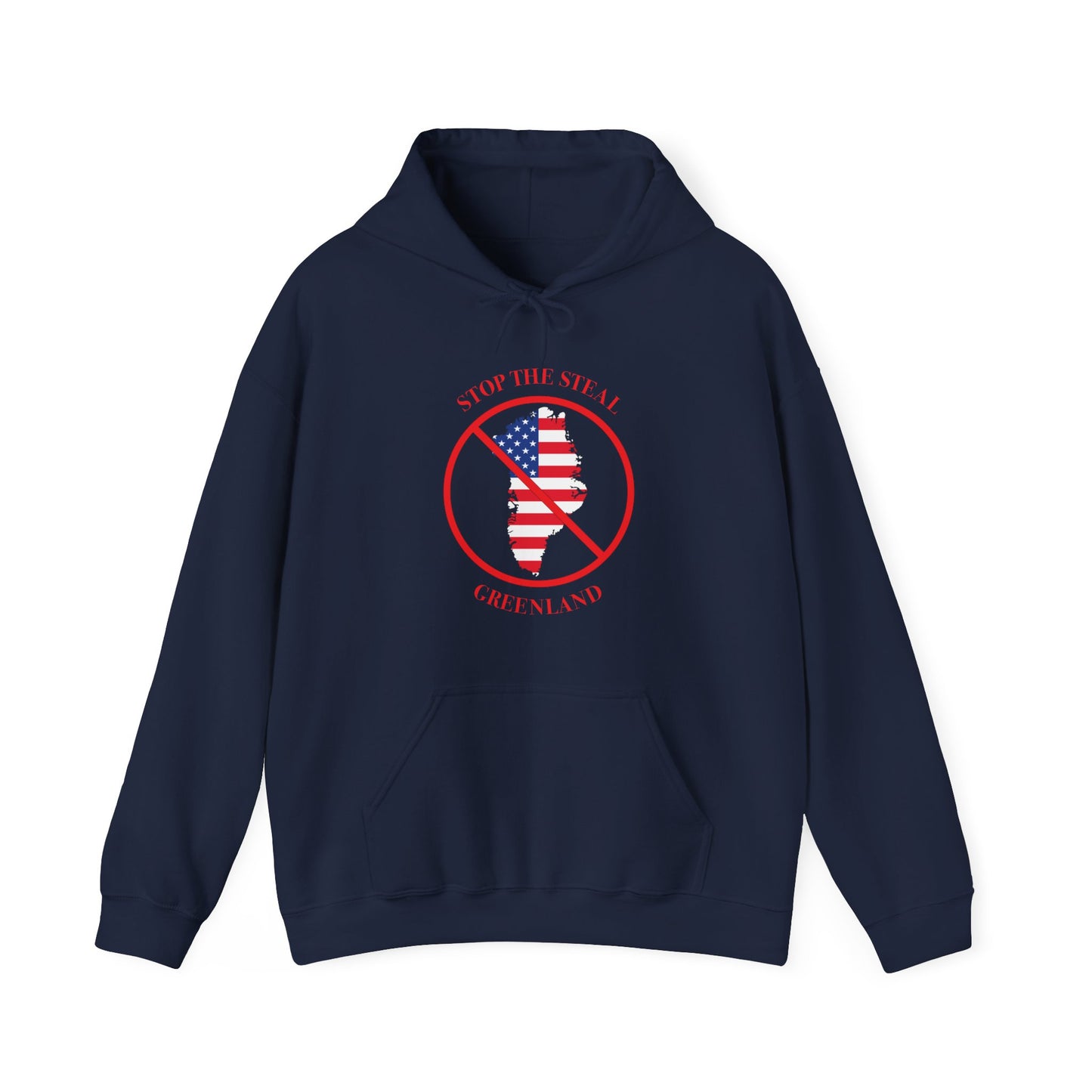 Adult Unisex Midweight Fleece Hoodie - 'Stop the Steal - Greenland' - English