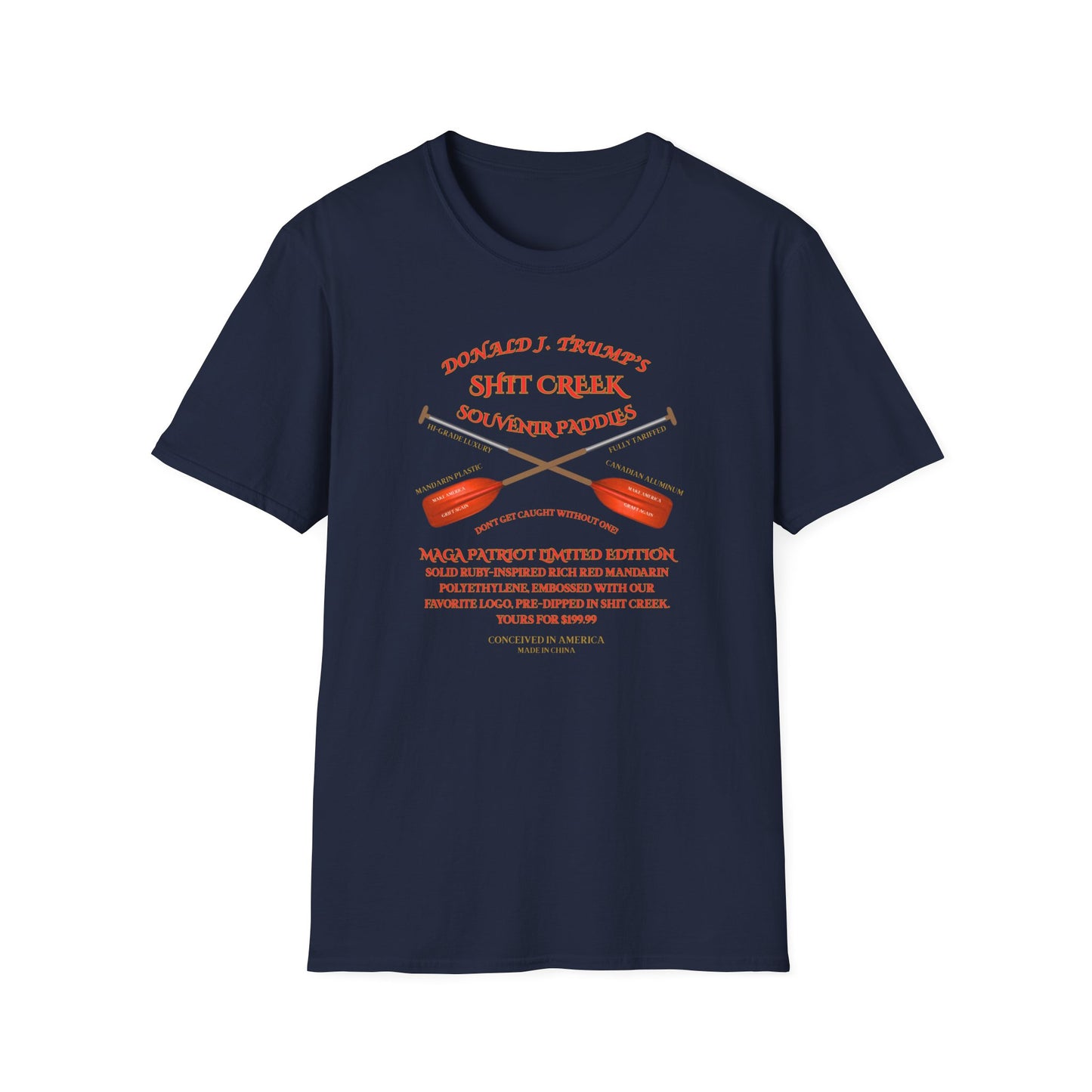 Adult Unisex Ultra Cotton Tee - 'DJT Shit Creek Paddles - MAGA Edition'