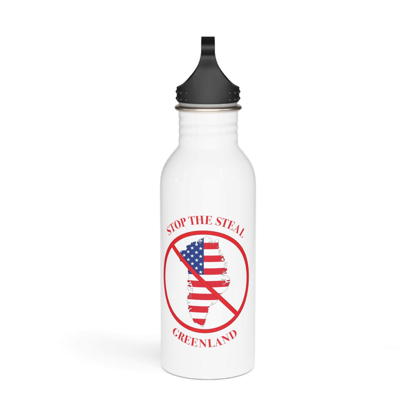 Water Bottle Eco-Friendly Stainless Steel - 'Stop The Steal - Greenland' - Bilingual