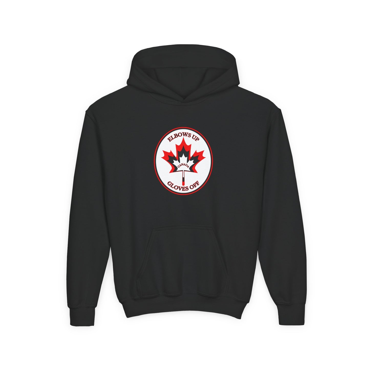 Kids Cotton Blend Hoodie - 'Elbows Up, Gloves Off' - English