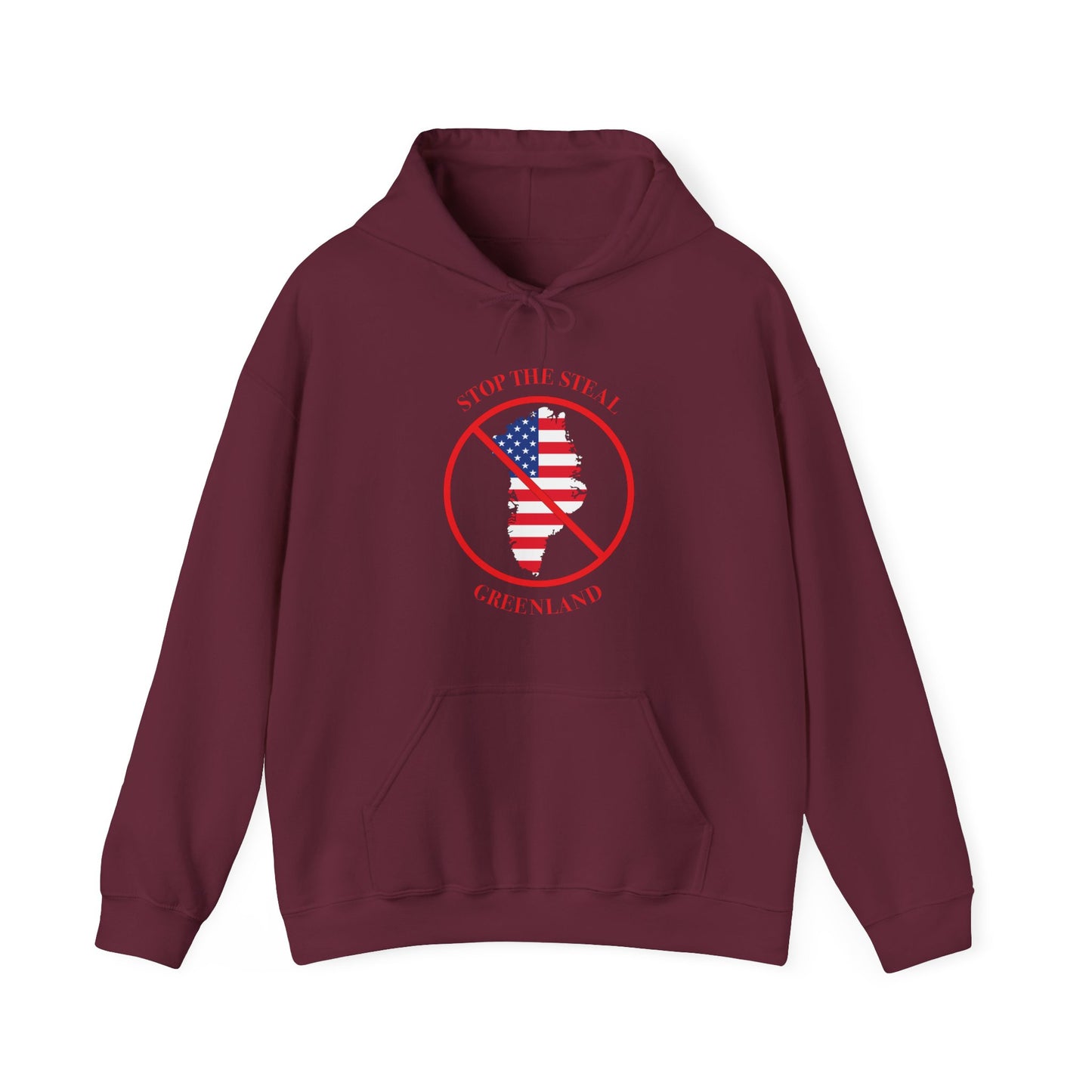 Adult Unisex Midweight Fleece Hoodie - 'Stop the Steal - Greenland' - English