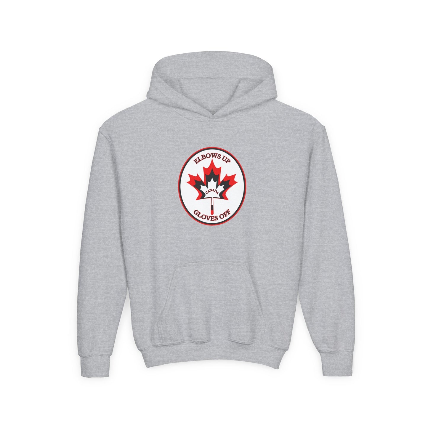 Kids Cotton Blend Hoodie - 'Elbows Up, Gloves Off' - English