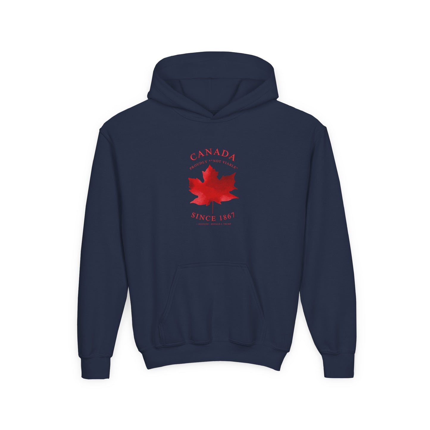 Kids Cotton Blend Hoodie - 'Canada Proudly Not Viable' - English