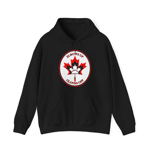 Adult Unisex Midweight Fleece Hoodie - 'Elbows Up, Gloves Off" English