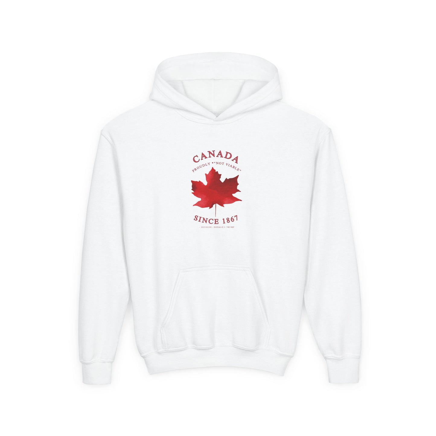 Kids Cotton Blend Hoodie - 'Canada Proudly Not Viable' - English