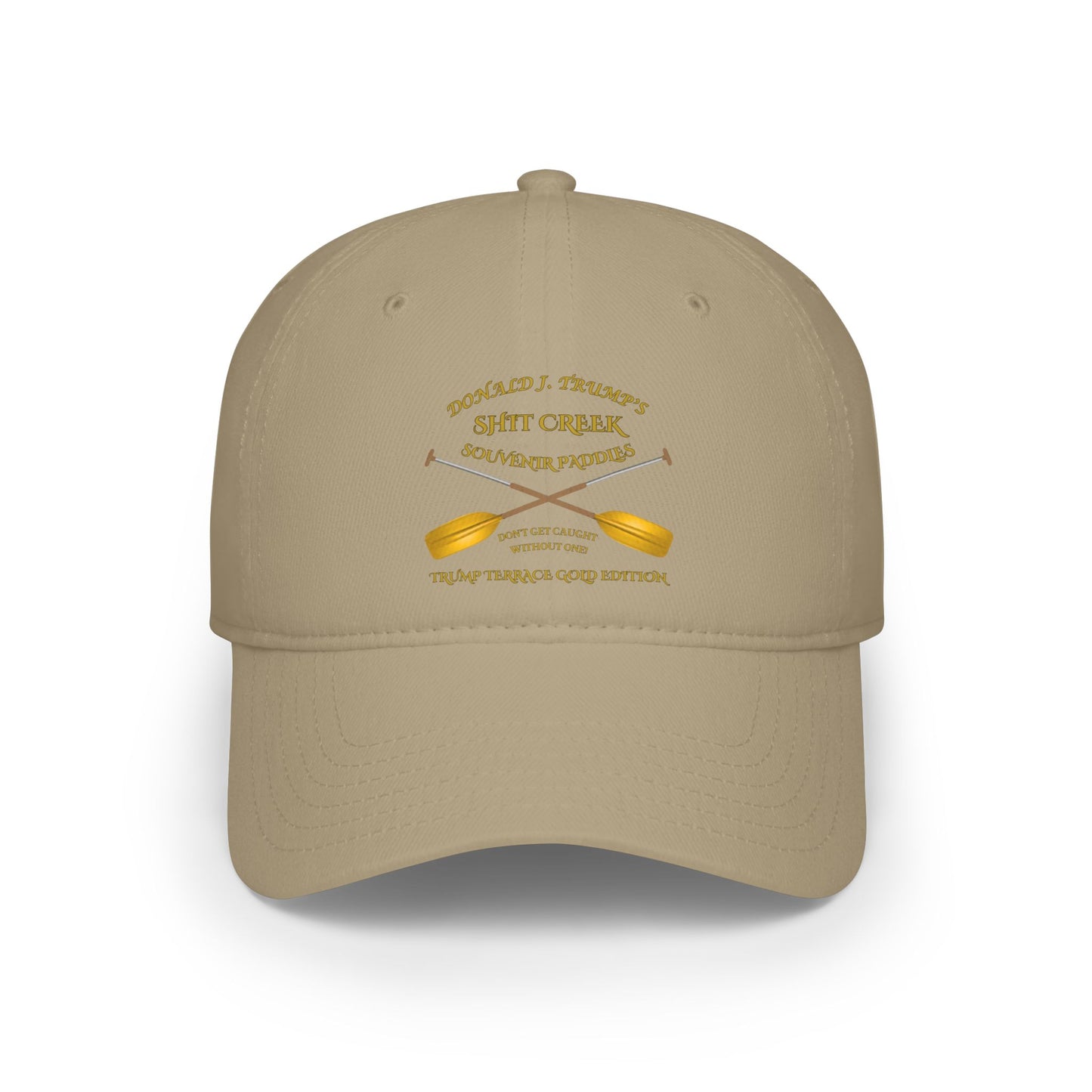 Low Profile Baseball Cap - 'DJT Shit Creek Paddles - Gold Edition'