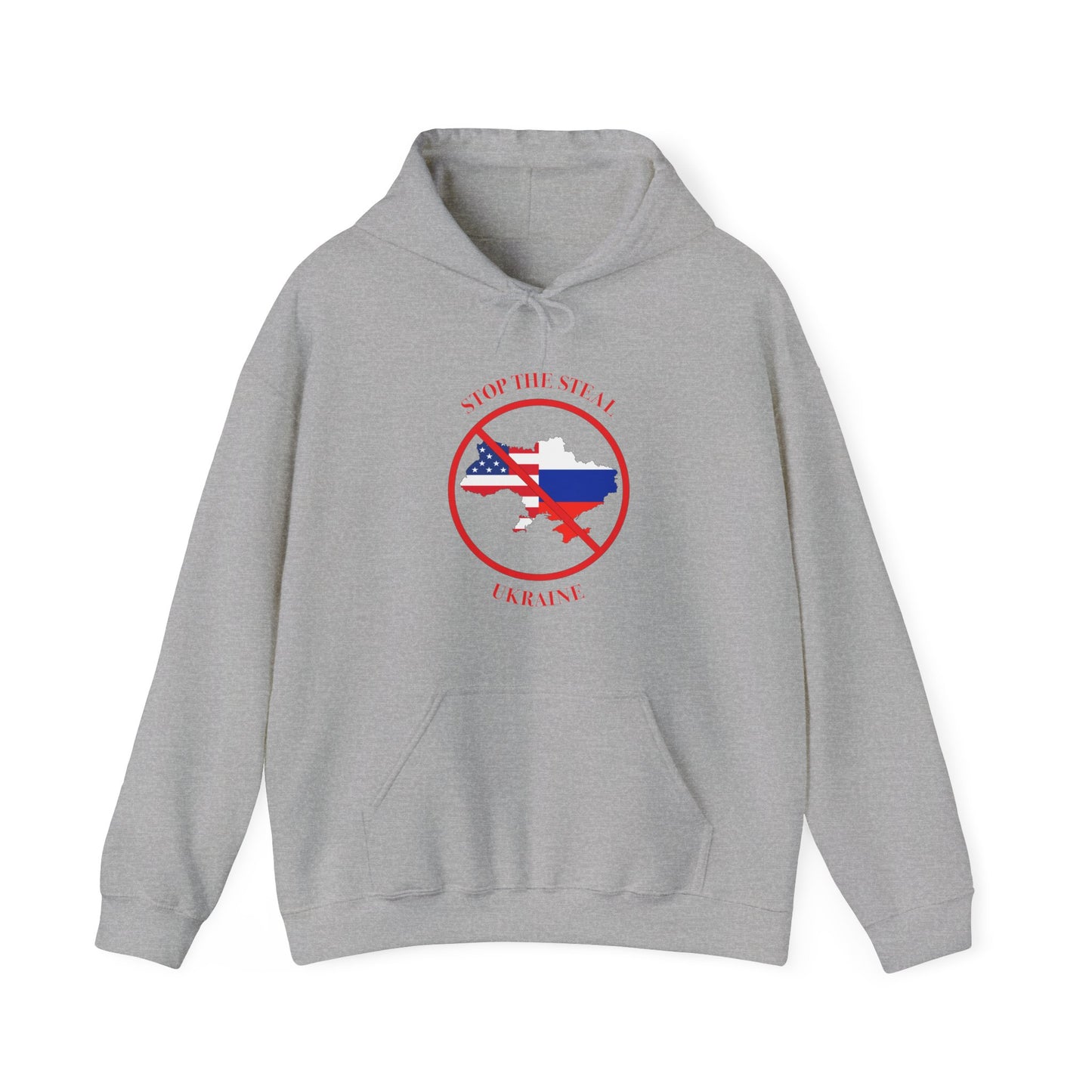 Adult Unisex Midweight Fleece Hoodie - 'Stop the Steal - Ukraine' - English