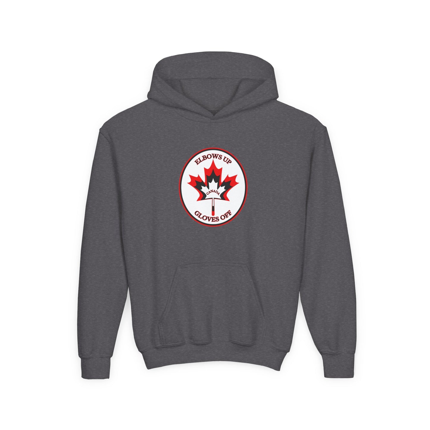 Kids Cotton Blend Hoodie - 'Elbows Up, Gloves Off' - English