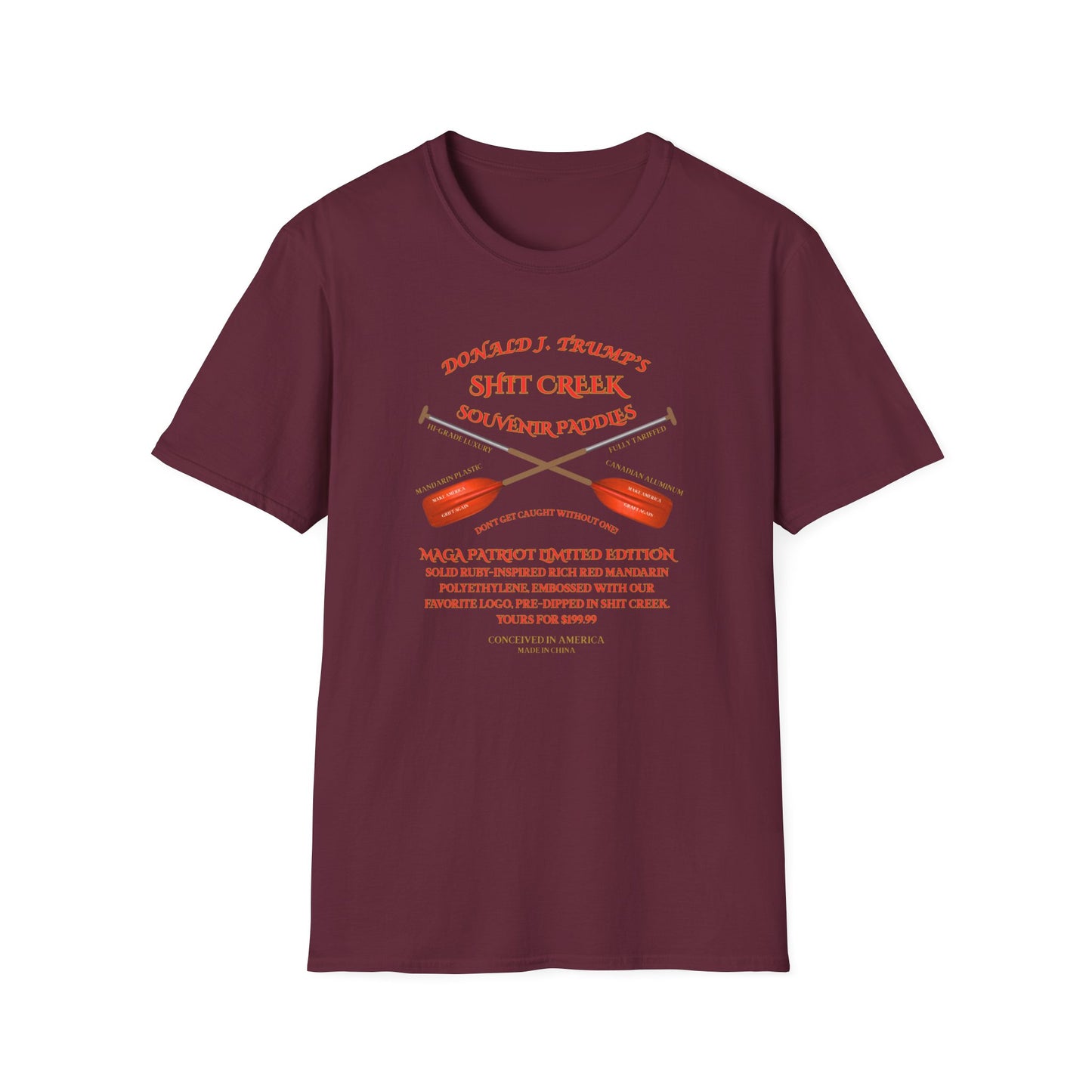 Adult Unisex Ultra Cotton Tee - 'DJT Shit Creek Paddles - MAGA Edition'